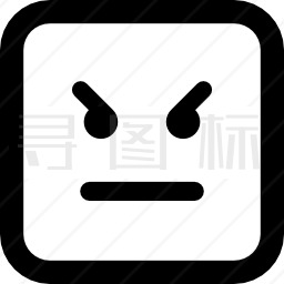 愤怒表情符号方脸图标