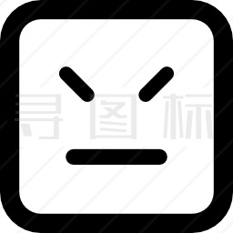 表情符号有直的嘴巴和闭着的眼睛图标