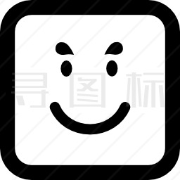 表情笑脸正方形图标