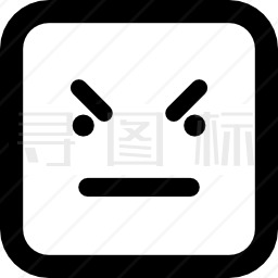 坏表情方块脸图标