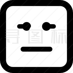 表情线方脸直眼眼线图标