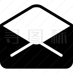 电子邮件的开放信封背面接口符号图标