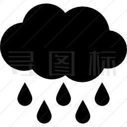 雨滴落下的乌云图标