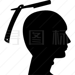 人头和剃须刀图标