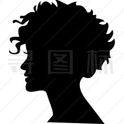 短发女人头影图标