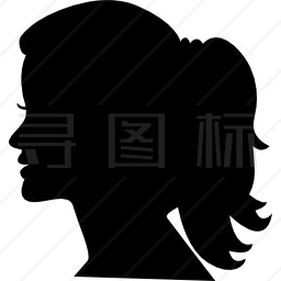 女性头部侧面轮廓图标