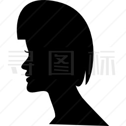 头上的女性短发图标