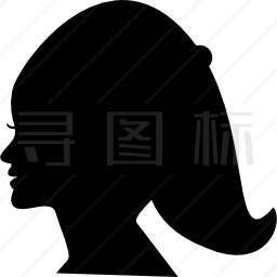 短发的女性头部轮廓图标