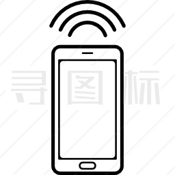 带信号的电话工具图标