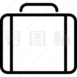 公文包中的圆形轮廓图标