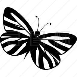 条纹翅膀蝴蝶图标