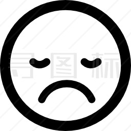 悲伤睡意表情脸正方形图标