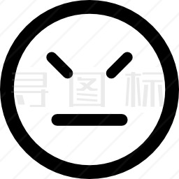 表情符号有直的嘴巴和闭着的眼睛图标