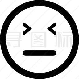 闭目直口表情方块脸图标