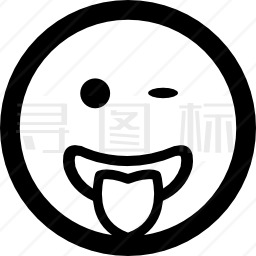 眨眼表情表情嘴巴嘴巴呈方形圆形轮廓图标