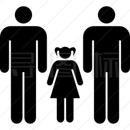 男人与女儿熟悉的群体图标