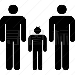 男性家庭群体图标
