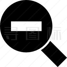 缩小带负号的放大镜的接口符号图标