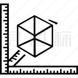 带标尺的3D打印机图标