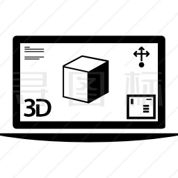 监视器上的3D打印图像图标