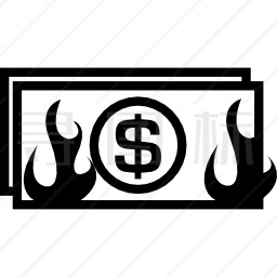 美元纸币烧火纸图标