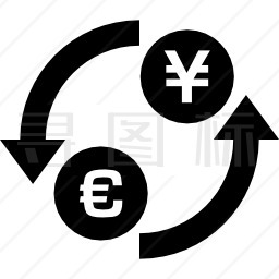 箭头圆日元兑换货币符号图标
