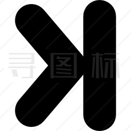 用垂直条导航到右箭头符号图标