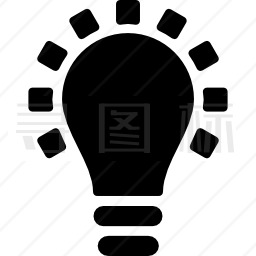 黑色灯泡符号图标