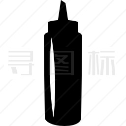 黑瓶酱汁容器图标