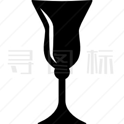 优雅的黑酒杯图标