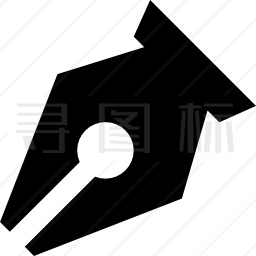 用于书写界面符号的对角线黑色笔尖图标