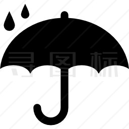 雨滴雨伞雨伞的保护标志图标