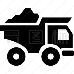 带建筑材料的卡车运输图标