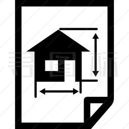 建筑在纸上画房子图标