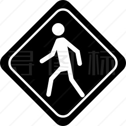 菱形步行步行信号图标
