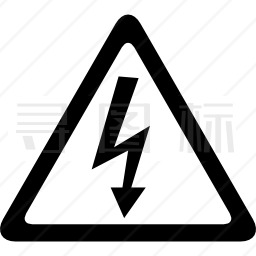 三角形状电击危险的箭头电标识图标