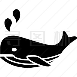 鲸海洋哺乳动物侧视图图标
