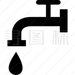 水滴落水龙头侧视图图标