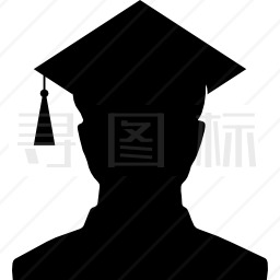 男大学生毕业帽图标