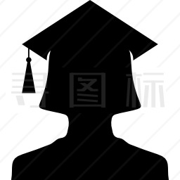 女大学生毕业帽图标