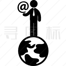 具有国际交流工具的商人图标