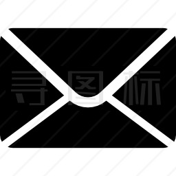 黑色封闭信封的新电子邮件接口符号图标