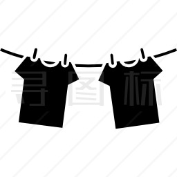 挂绳晾晒衣服图标