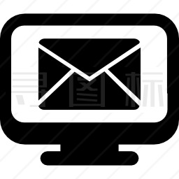 监视器屏幕上的电子邮件符号图标
