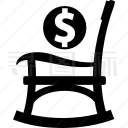 平衡椅上的美元商业标志图标