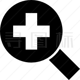 放大带加号放大镜接口符号图标