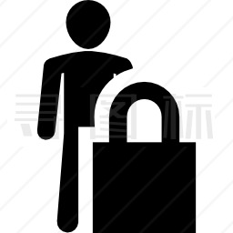 人锁挂锁个人安全标志图标