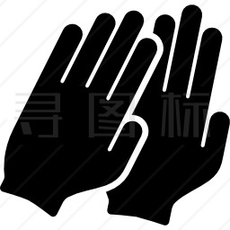 黑色手套手套黑色对图标