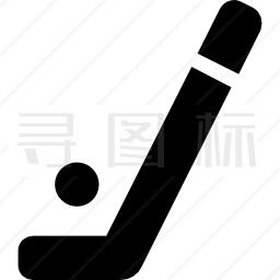 曲棍球棒和球图标