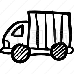 卡车手绘玩具运输图标